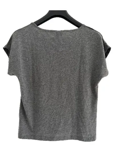VERO MODA Damen T-Shirt Baum-Print Grau Gr. XS 34 Kurzarm