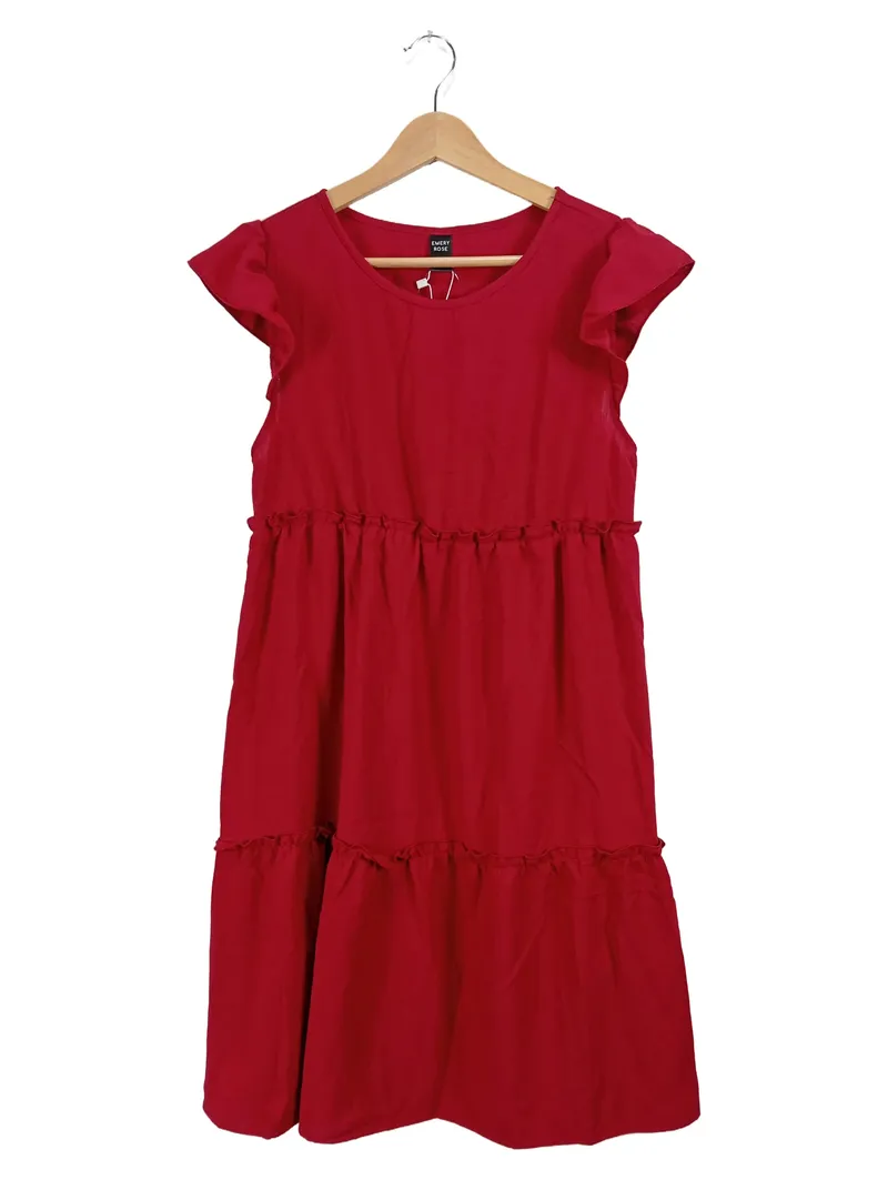 EMERY ROSE Damen Freizeitkleid Rot Rüschen Gr. S/36 Sommerkleid 1