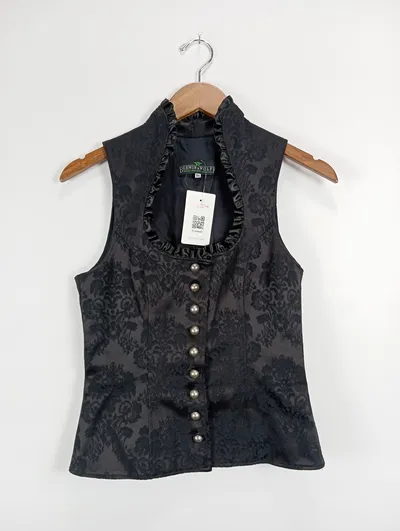 Berwin & Wolff Trachtenweste Damen Gr. 34 Schwarz Florales Muster