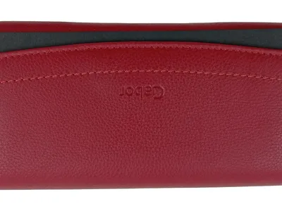 Gabor Damen Geldbörse Elegant Rot Leder Portemonnaie