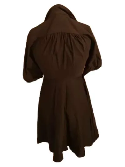 Miusol Damen Wickelkleid Schwarz Vintage A-Linie Gr. M 38