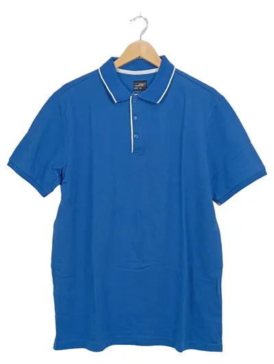 James & Nicholson Herren Poloshirt Blau Gr. L Baumwolle Kurzarm