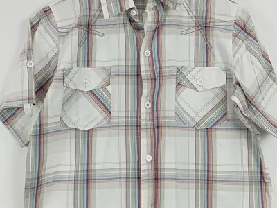 5.10.15. Kinder Freizeithemd Kariert Gr. 164 Mehrfarbig Kurzarm Casual