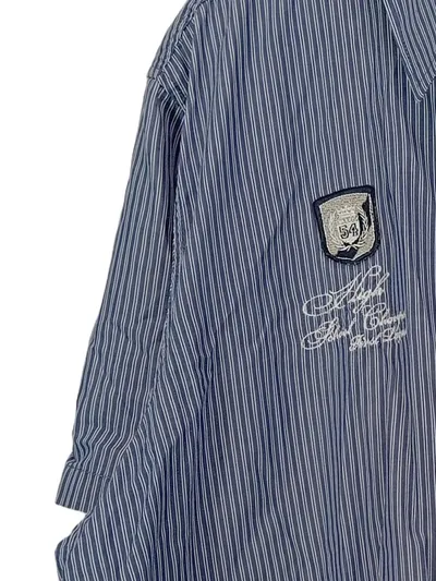 First Selection Herren Kurzarm Freizeithemd gestreift Blau Gr. XL