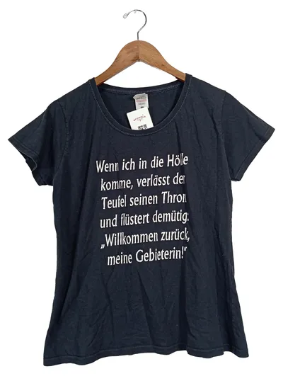 Fruit of the Loom Damen T-Shirt Spruch Schwarz Gr. XL Casual