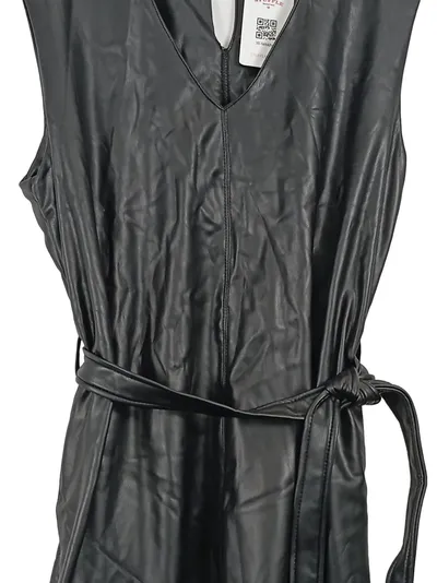 NAF NAF Etuikleid Damen Gr. 42/XL Schwarz Kunstleder Modern