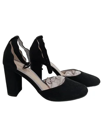 Anna Field Damen Pumps Elegant Schwarz Gr. 38 Absatz 10cm Schnalle Synthetik