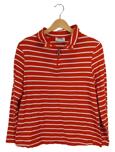 Collection L Damen Langarmshirt Gr. 40 Rot Gestreift Freizeit Baumwolle