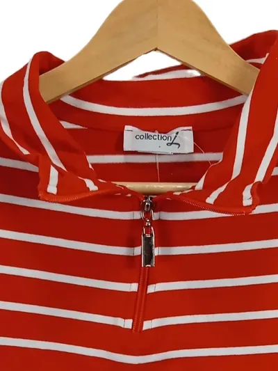 Collection L Damen Langarmshirt Gr. 40 Rot Gestreift Freizeit Baumwolle
