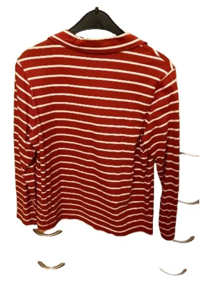 Collection L Damen Langarmshirt Gr. 40 Rot Gestreift Freizeit Baumwolle 5