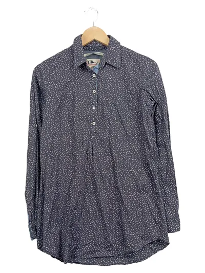 LTB Damen Bluse Gr. S/36 Blau Blumenmuster Langarm Casual