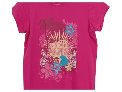 Alive Kinder T-Shirt Gr. 164 Pink Blumenmuster Schriftzug