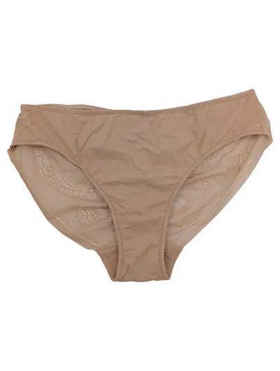 Schiesser Damen Slip Basic Spitze Beige Gr. 42 XL Unterhose Panty