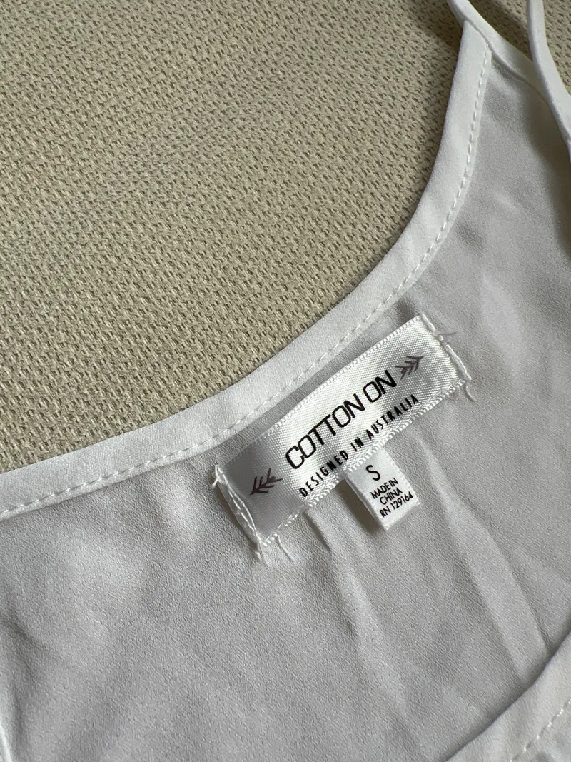 Cotton On Damen Basic Trägertop Ärmellos Uni Weiß Gr. S 36 Polyester 2