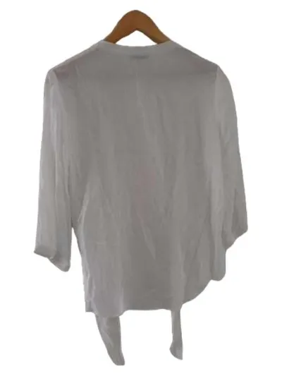 ORSAY Damen Bluse Gr. 38 Weiß Lochstickerei Romantisch Baumwolle