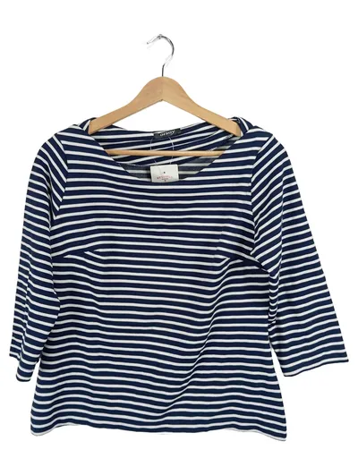 Orsay Damen T-Shirt 3/4-Arm gestreift blau maritim Viskose Gr. L
