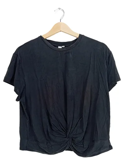 & Other Stories Damen T-Shirt Schwarz Knoten Einheitsgröße Casual
