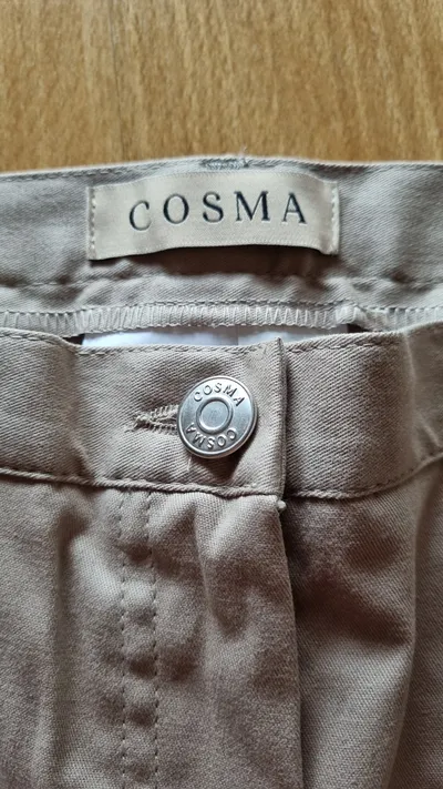 COSMA Damen Stoffhose Gr. 21/42 Beige Casual Stretch
