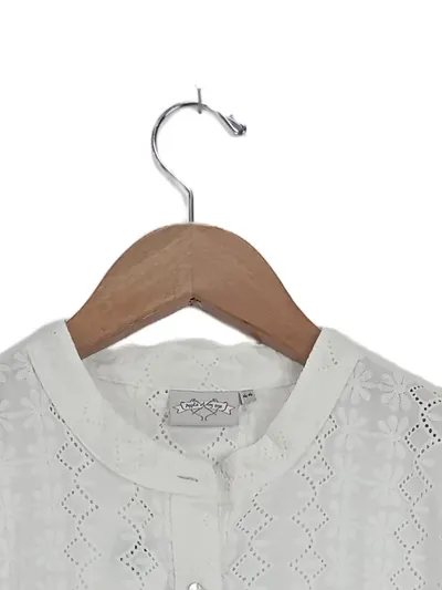 Berwin & Wolff Damen Bluse Langarm Lochmuster Stickerei Weiß 38/M