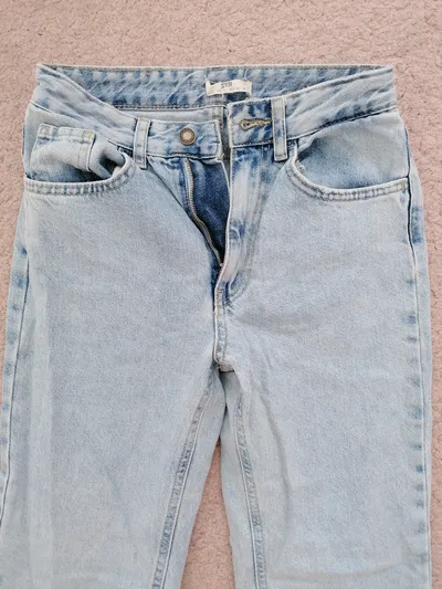 STR Jeans Damen Straight Leg Gr. 32 Blau Casual
