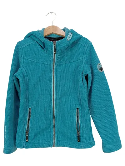 Killtec Sweatjacke Kinder Mädchen Kapuze Strukturmuster Türkis Gr. 128