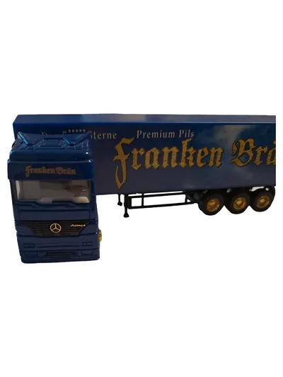 Mercedes-Benz Actros LKW Modellauto Franken Bräu Blau Modellfahrzeug