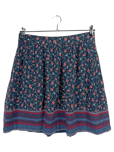 Tom Tailor A-Linienrock Blumenmuster Bohemian Damen Blau Gr. 40 L