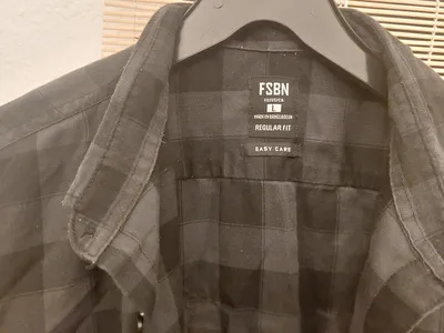 FSBN Herren Freizeithemd Kariert Grau Gr. L (50) Langarm Casual