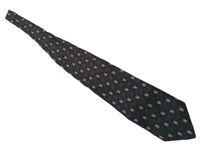 Profuomo Herren Krawatte Seide Dunkelblau Geometrisches Muster Business