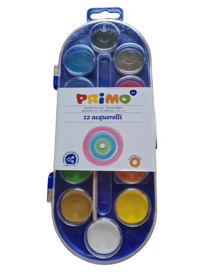 PRIMO Aquarellfarben Set 12 Farben Mehrfarbig Künstlerfarbe Malfarben