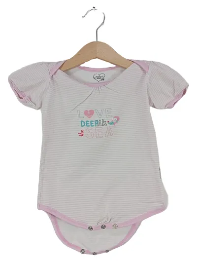 Gelati Baby Body Mädchen Gr. 86/92 Rosa Gestreift Kurzarm Baumwolle