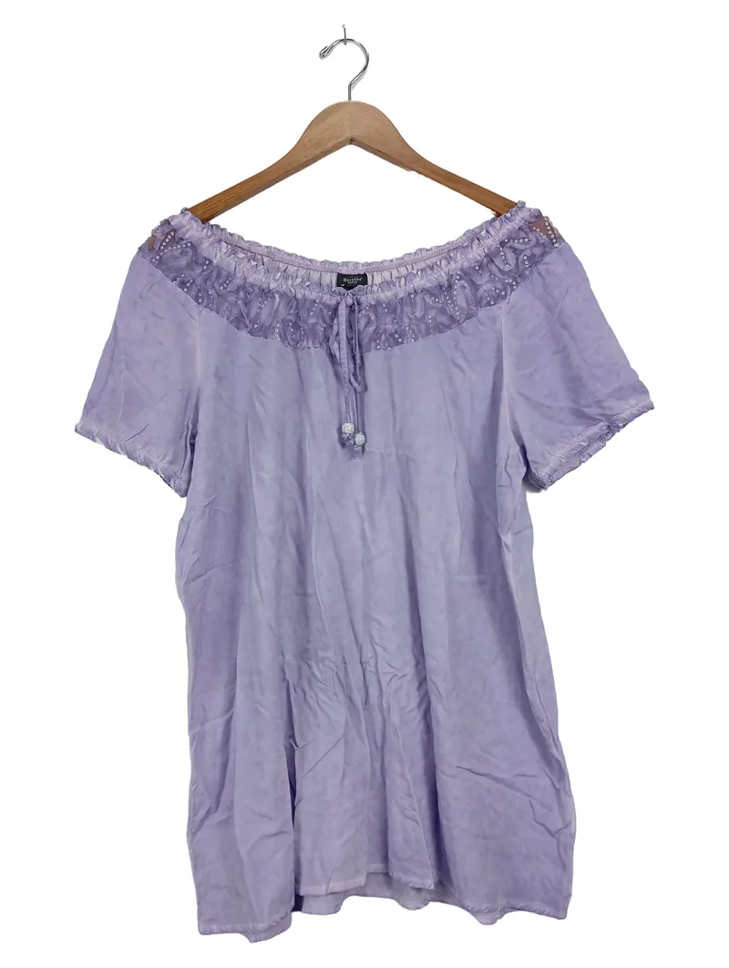 Bexleys Woman Freizeitkleid Damen Gr. 44 XXL Lila Casual Rüschen 1