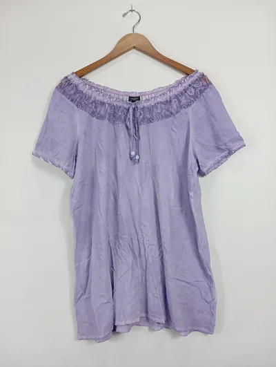 Bexleys Woman Freizeitkleid Damen Gr. 44 XXL Lila Casual Rüschen