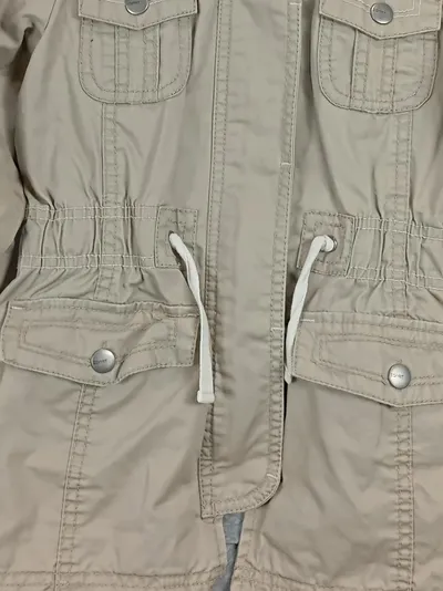 Esprit Mädchen Regenjacke Parka Kapuze Beige Gr. 116 Baumwolle Casual Outdoor