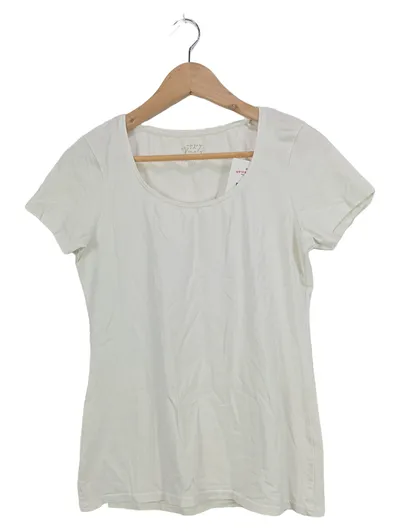 COSTES Damen T-Shirt Basic Weiß Gr. 40/L Kurzarm