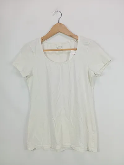 COSTES Damen T-Shirt Basic Weiß Gr. 40/L Kurzarm