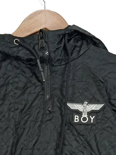 BOY London Damen Blouson Jacke Schwarz Gr. 36/S Streetwear Kapuze Polyester