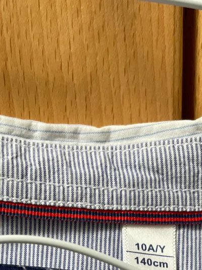 OKAÏDI Kinder Hemd gestreift Gr. 140 Blau Langarm Casual