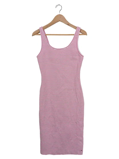 Tommy Jeans Damen Freizeitkleid gestreift Pink Weiß Gr. S