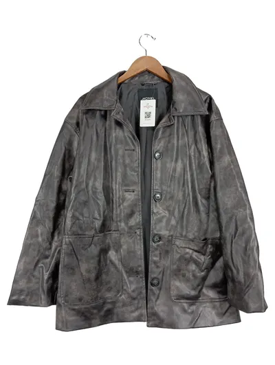 Monki Damen Lederjacke Grau Gr. 38/M Casual Polyester