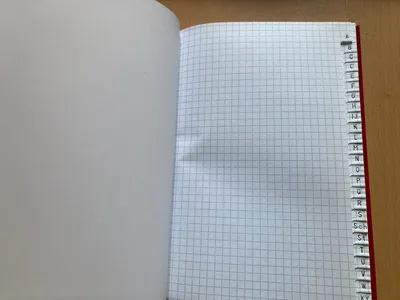 EOSA Schulheft Kariert Notizbuch mit Alphabet Register Rot