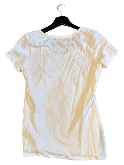 COSTES Damen T-Shirt Basic Weiß Gr. 40/L Baumwolle Kurzarm