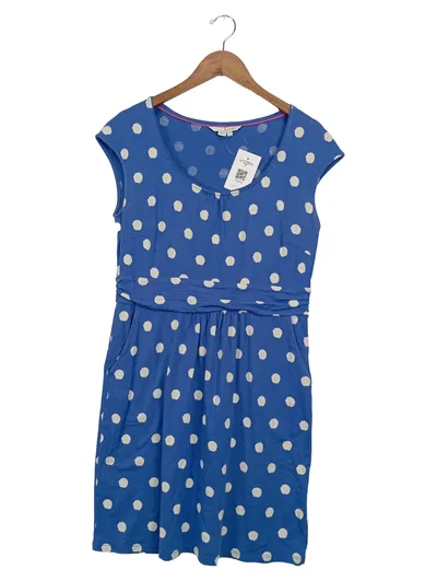 Boden Damen Kleid mit Punkten Gr. 40 Blau Baumwolle Casual
