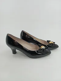 Bruno Magli Damen Pumps Schwarz Elegant Gr. 38.5 mit Schleife 2