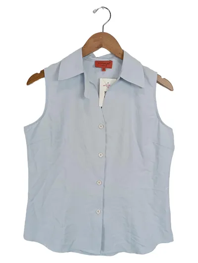 Triangle Damen Hemdbluse Bluse Ärmellos Gr. 38/M Blau Casual