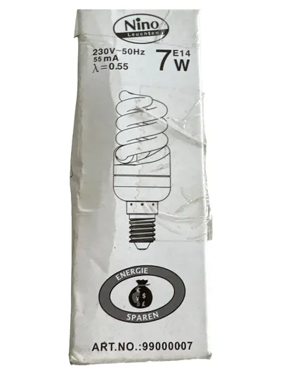 Nino Leuchten Energiesparlampe 7W E14 Leuchtmittel Lampe 99000007