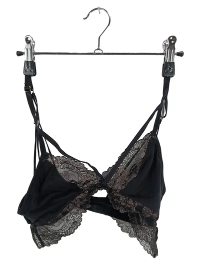 Hunkemöller Damen BH Spitze Schwarz Gold Bralette Gr. S