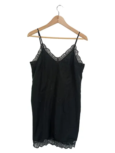 Weekday Damen Unterhemd Top Spitze Schwarz Gr. 36 Träger Feminin