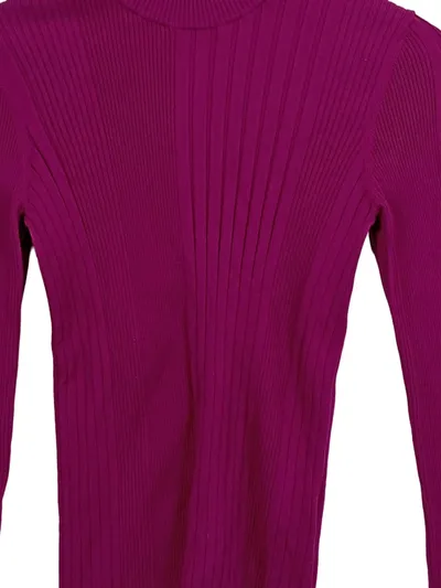 HUGO Damen Pullover Pink Viskose Rippstrick Einheitsgröße