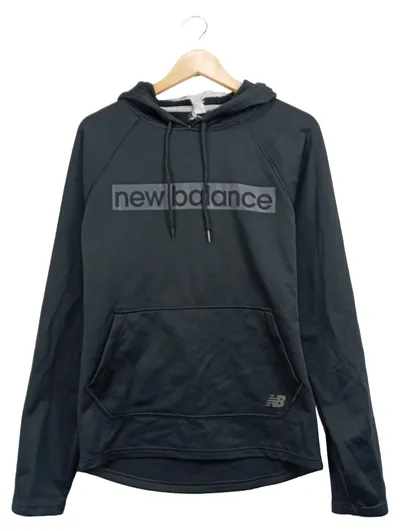 New Balance Herren Kapuzenpullover Logo Print Sportlich Schwarz Gr. 46 S